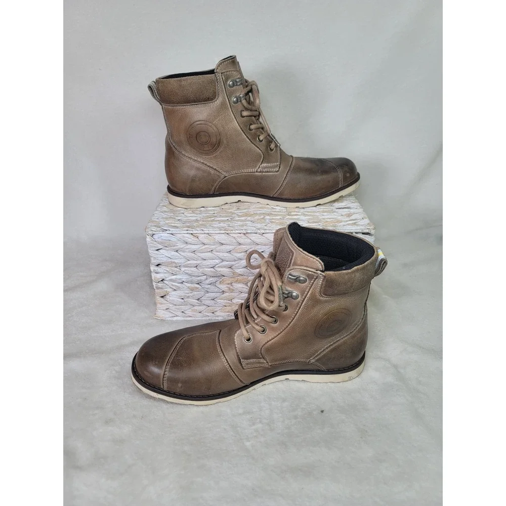 REV'IT! Ginza 2 Heritage Urban Motorcycle Boots Mens Size 9 Brown Leather Biker